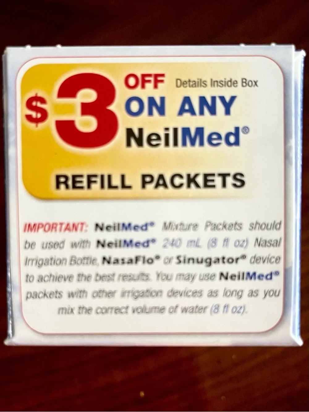 5 for $25! NeilMed Sinus Rinse Saline Nasal Irrigation Bottle & Solution!